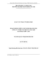 HOẠCH ĐỊNH CHIẾN lược KINH DOANH CHO CÔNG TY TNHH tàu DỊCH vụ dầu KHÍ 