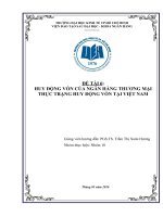 Tiểu luận môn ngân hàng thương mại huy động vốn của ngân hàng thương mại thực trạng huy động vốn tại việt nam