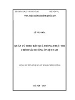 QUẢN lý THEO kết QUẢ TRONG THỰC THI CHÍNH SÁCH CÔNG ở VIỆT NAM