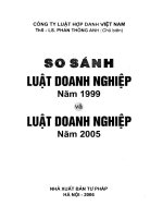 Ebook so sánh luật doanh nghiệp năm 1999 và luật doanh nghiệp năm 2005  phần 1