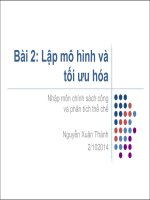 Bài giảng bài 2  lập mô hình và tối ưu hóa (2014)   nguyễn xuân thành