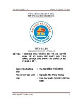 Nghiên cứu thông tin và ra quyết định để sử dụng tốt nhất mọi tiềm năng cơ hội cho công tác quản lý tại phòng Y tế quận Dương Kinh