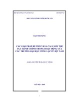 CÁC GIẢI PHÁP để THÚC đẩy cải CÁCH THỦ tục HÀNH CHÍNH TRONG HOẠT ĐỘNG của các TRƯỜNG đại học CÔNG lập ở VIỆT NAM