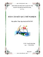 Báo cáo kết quả thí nghiệm thực hành kỹ thuật môi trường 