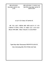 QUÁ TRÌNH đổi mới QUẢN lý tài CHÍNH ở TỔNG CÔNG TY điện lực lào 