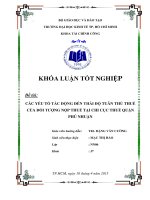 Các Yếu Tố Tác Động Đến Thái Độ Tuân Thủ Thuế Của Đối Tượng nộp Thuế Tại chi Cục Thuế Quận Phú Nhuận  Khoá Luận Tài Chính Công