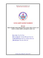 sáng kiến kinh nghiệm một số biện pháp bồi dưỡng giáo viên nâng cao chất lượng môn làm quen chữ cái 