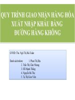 Thuyết trình môn quản trị xuất nhập khẩu qui trình giao nhận hàng hóa xuất nhập khẩu bằng đường hàng không