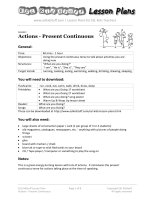 giáo án tiếng anh thiếu nhi (actions present cont lesson plan )