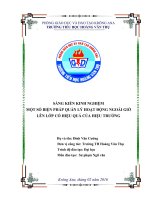 Sáng kiến kinh nghiệm  một số biện pháp quản lý HĐGDNGLL có hiệu quả của hiệu trưởng 