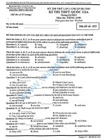 ĐỀ THI THỬ TIẾNG ANH THPT QUỐC GIA ĐHSPHN 2015