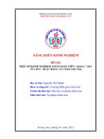 sáng kiến kinh nghiệm một số kinh nghiệm giúp giáo viên trong việc tổ chức hoạt động vui chơi cho trẻ 