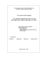 skkn CÁC PHƯƠNG PHÁP DẠY TIẾT ÔN TẬP ĐẠT HIỆU QỦA TRONG MÔN ĐỊA LÝ THCS