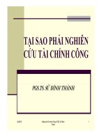 tại sao phải nghiên cứu tài chính công