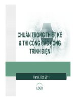 Bài giảng chuẩn trong thiết kế và thi công các công trình điện  chương 1   tổng quan về thiết kế và thi công các công trình điện