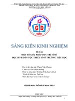 Skkn một số giải pháp duy trì sĩ số học sinh dân tộc thiểu số ở trường tiểu học 