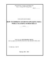 skkn HOW TO IMPROVE STUDENTS SPEAKING SKILL WHILE TEACHING OTHER SKILLS