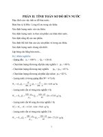 TÍNH TOÁN SƠ ĐỒ BÙN NƯỚC