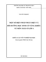 MỘT SỐ BIỆN PHÁP PHÁT HIỆN VÀ BỒI DƯỠNG HỌC SINH CÓ NĂNG KHIẾU VỀ MÔN TOÁN Ở LỚP 4