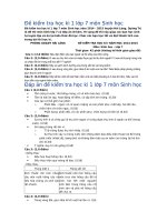 Đề kiểm tra học kì 1 lớp 7 môn sinh học