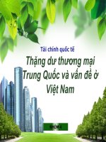 Thặng dư thương mại trung quốc và vấn ở Việt Nam  Tài chính Quốc tế