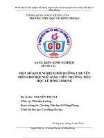 SKKN một số kinh nghiệm bồi dưỡng chuyên môn cho đội ngũ giáo viên trường tiểu học lê hồng phong 