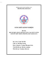 SKKN một số biện pháp chỉ đạo nâng cao chất lượng chuyên môn trong trường mẫu giáo eana 