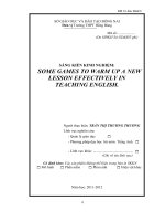 skkn SOME GAMES TO WARM UP A NEW LESSON EFFECTIVELY IN TEACHING ENGLISH