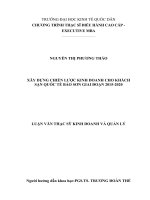 XÂY DỰNG CHIẾN lược KINH DOANH CHO KHÁCH sạn QUỐC tế bảo sơn GIAI đoạn 2015 2020 