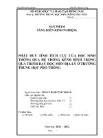 skkn PHÁT HUY TÍNH TÍCH CỰC CỦA HỌC SINH THÔNG QUA HỆ THỐNG KÊNH HÌNH TRONG QUÁ TRÌNH DẠY HỌC MÔN ĐỊA LÝ Ở TRƯỜNG TRUNG HỌC PHỔ THÔNG