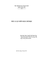 tiểu luận hết môn nhận xét, đánh giá tình hình báo chí việt nam hiện nay