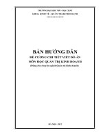 ĐỀ CƯƠNG CHI TIẾT VIẾT ĐỒ ÁN  MÔN HỌC QUẢN TRỊ KINH DOANH