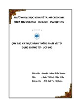 Tiểu luận môn quản trị xuất nhập khẩu quy tắc và thực hành thống nhất về tín dụng chứng từ UCP 600 