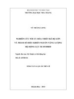 Nghiên cứu tối ưu hóa thiết kế độ lớn và tham số điều khiển nguồn năng lượng hệ động lực xe hybrid (TT)
