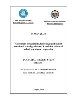 Assessment of capability, knowledge and skills of vocational school graduates a basis for enhanced industry academy cooperation 