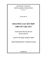 Luận văn khai phá luật kết hợp trên dữ liệu dãy