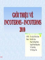 Thuyết trình môn quản trị xuất nhập khẩu giới thiệu về incoterms  incoterms 2010 