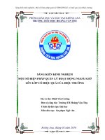 Skkn MỘT SỐ BIỆN PHÁP QUẢN LÝ HOẠT ĐỘNG NGOÀI GIỜ LÊN LỚP CÓ HIỆU QUẢ CỦA HIỆU TRƯỞNG