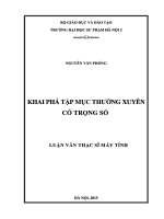 Luận văn khai phá tập mục thường xuyên có trọng số