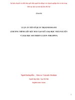 Sự luân chuyển và chiến lược giữ chân người lao động ở các doanh nghiệp nhỏ và vừa trong lĩnh vực dịch vụ trên địa bàn hà nội (TT)