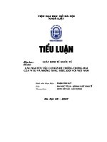 CÁC NGUYÊN TẮC CƠ BẢN HỆ THỐNG THƯƠNG MẠI CỦA WTO VÀ NHỮNG THÁC THỨC ĐỐI VỚI VIỆT NAM