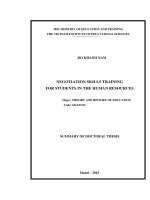 Negotiation skills training for students of Human Resource Management