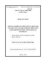 Chế tạo, nghiên cứu tính chất và hình thái cấu trúc của vật liệu compozit trên cơ sở copolyme etylen vinyl axetat (EVA) và nanosilica tt  