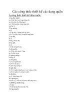 CÁC công thức thiết kế CÁC DẠNG quần tây