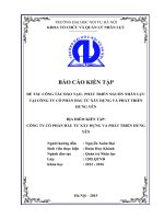 Công Tác Đào Tạo, Phát Triển Nguồn Nhân Lực Tại Công Ty Cổ Phần Đầu Tư Xây Dựng Và Phát Triển Hưng Yên