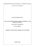 LAW ON STANDARD BUSINESS TERMS  THEORETICAL AND PRACTICAL ISSUES