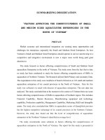 Factors affecting the competitiveness of small and medium sized aquaculture enterprises in the north of vietnam 