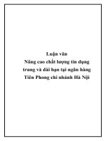 Nâng cao chất lượng tín dụng trung và dài hạn tại ngân hàngTiên Phong chi nhánh Hà Nội