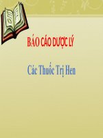 bài báo cáo dược lý các thuốc ho hen đầy đủ