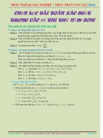 CHỌN LỌC BÀI TOÁN XÁC SUẤT TRONG CÁC ĐỀ THI THỬ NĂM 2016